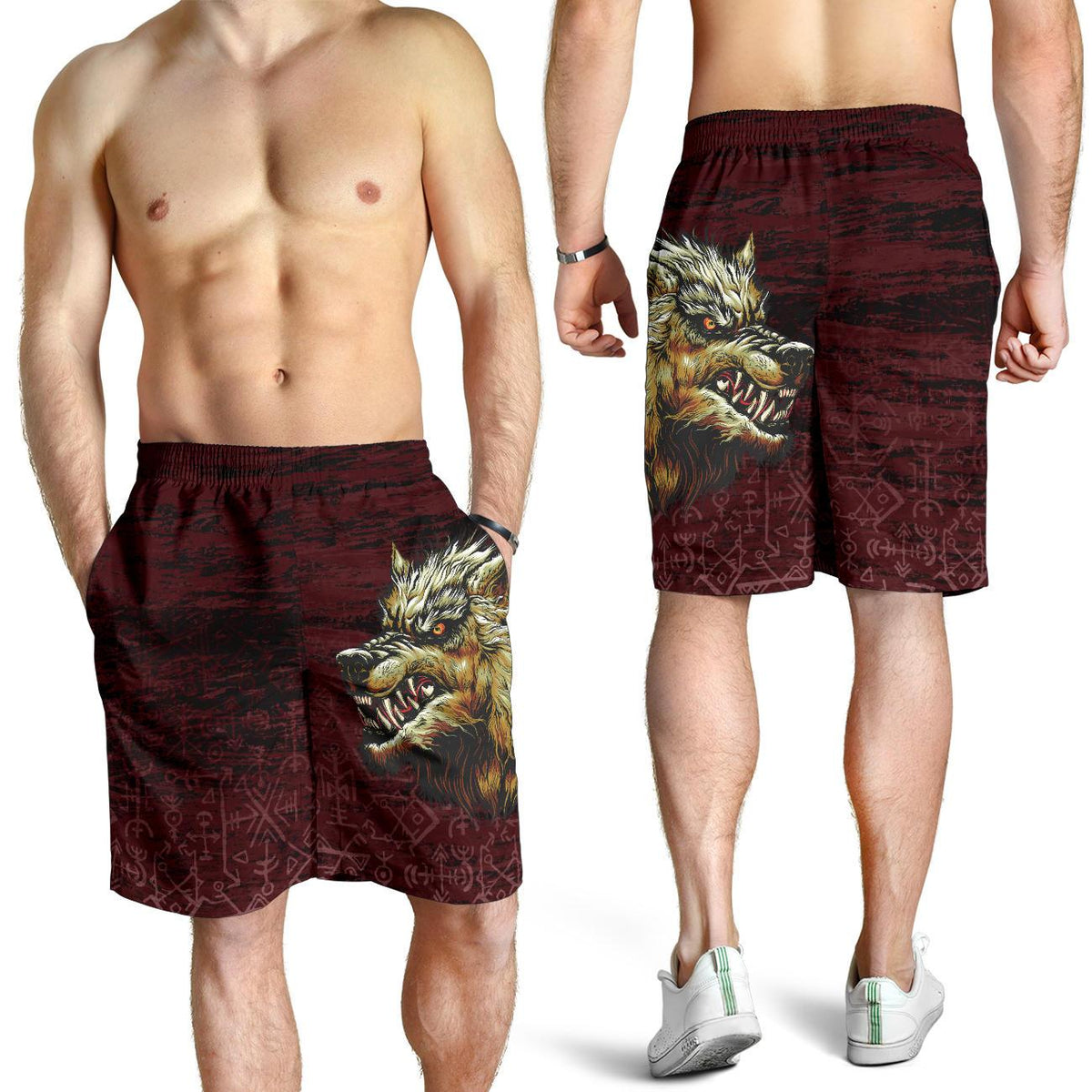 viking-all-over-print-mens-shorts-fenrir-on-the-blood-moon-background