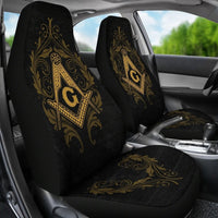 African Car Seat Covers - Freemason Black Car Seat Covers - Wonder Print Shop