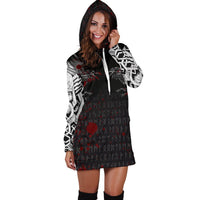 Viking Hoodie Dress Odin Huginn and Muninn Rune Blood RLT12 - Wonder Print Shop