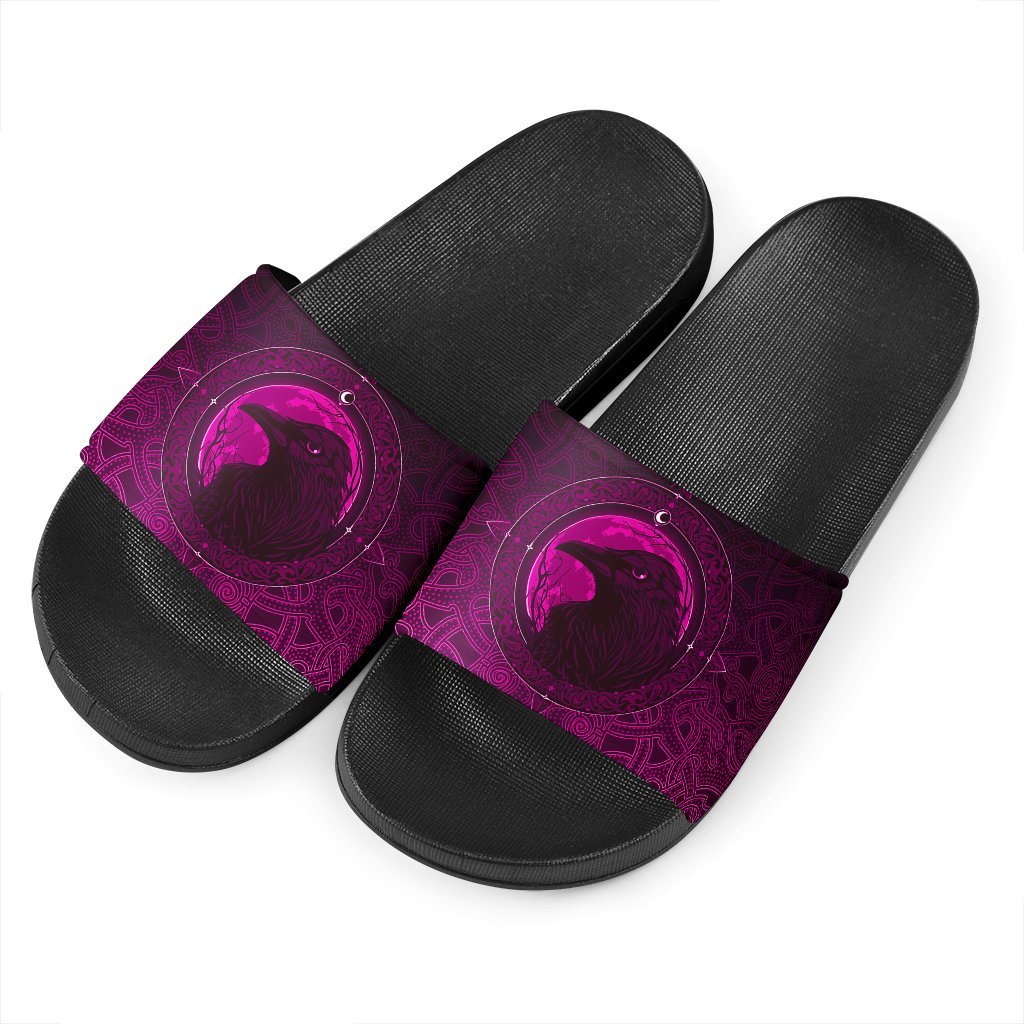 viking-slide-sandals-ethnic-odin-raven-pink