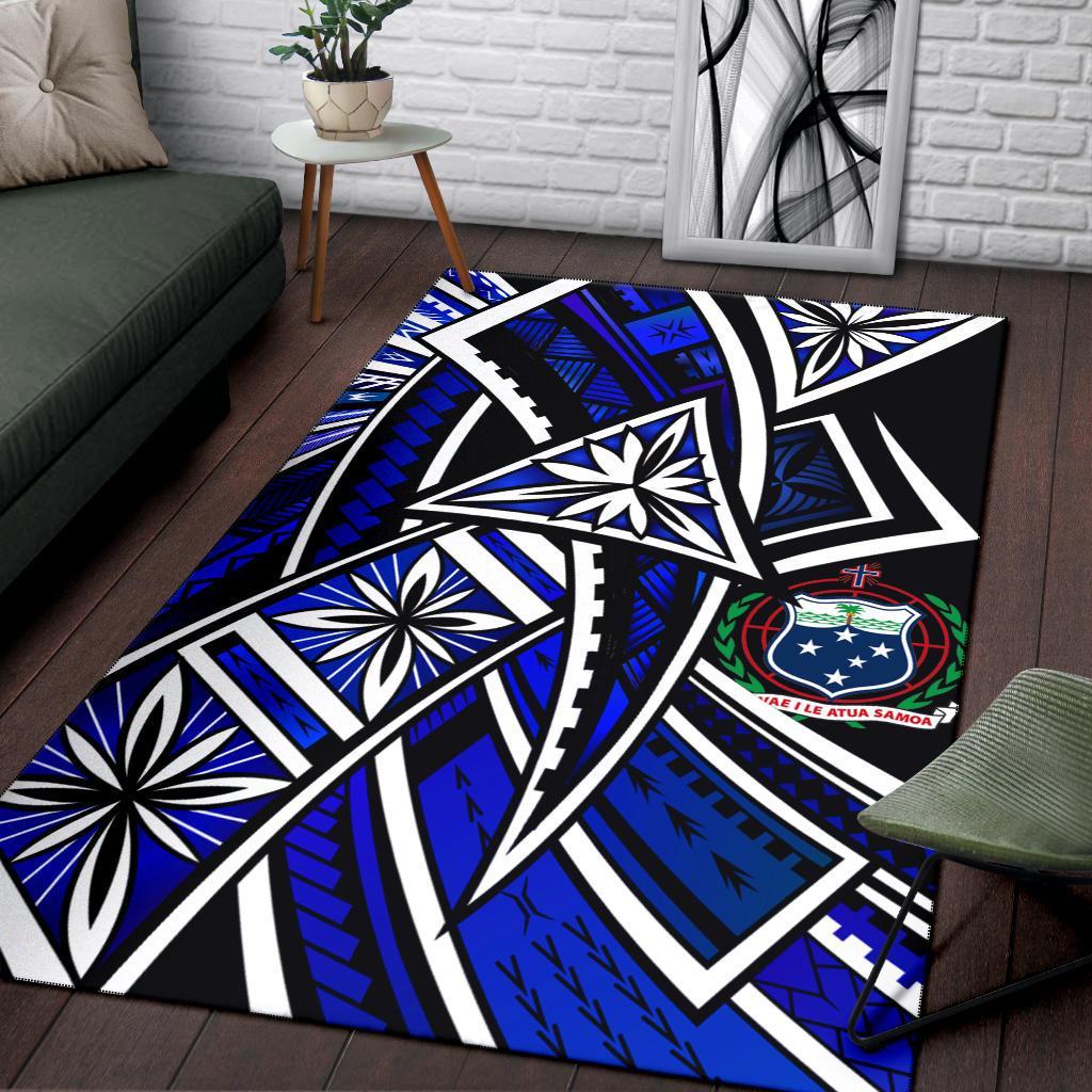 american-samoa-polynesian-area-rug-tribal-flower-special-pattern-blue-color