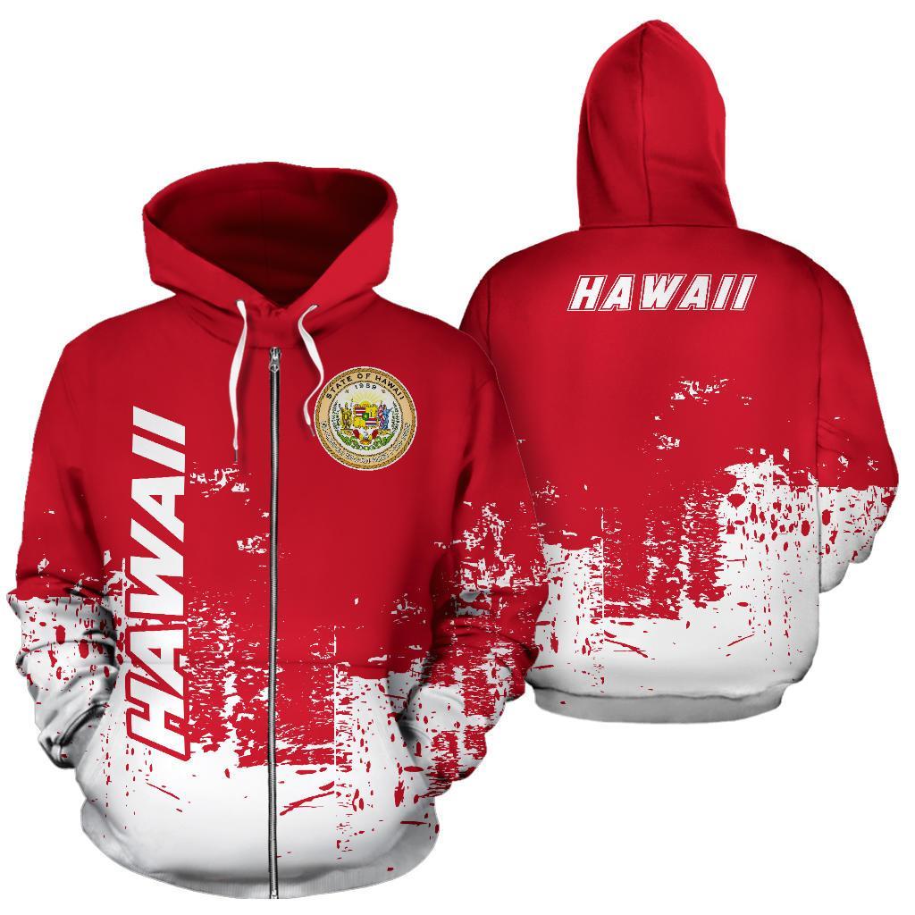 Hawaii Zip Up Hoodie, Hawaiian Seal All Over Zipper Hoodie - Wonder Print Shop