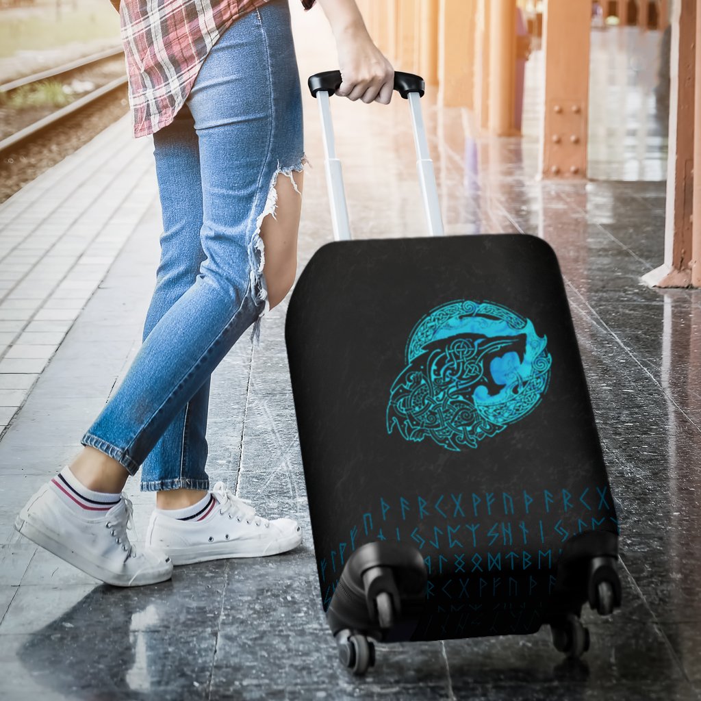Viking Luggage Covers - Fenrir Wolf Cyan RLT12 - Wonder Print Shop