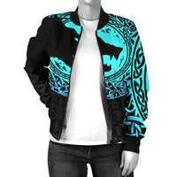 Viking Women's Bomber Jacket - Fenrir Norse Wolf RLT12 - Wonder Print Shop