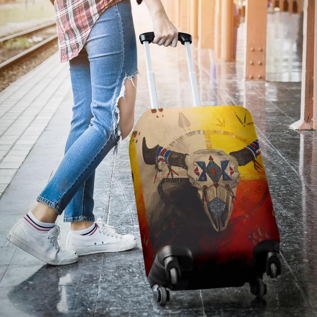 Native American Bison Skull Unique Luggage Covers LT10 - Wonder Print Shop