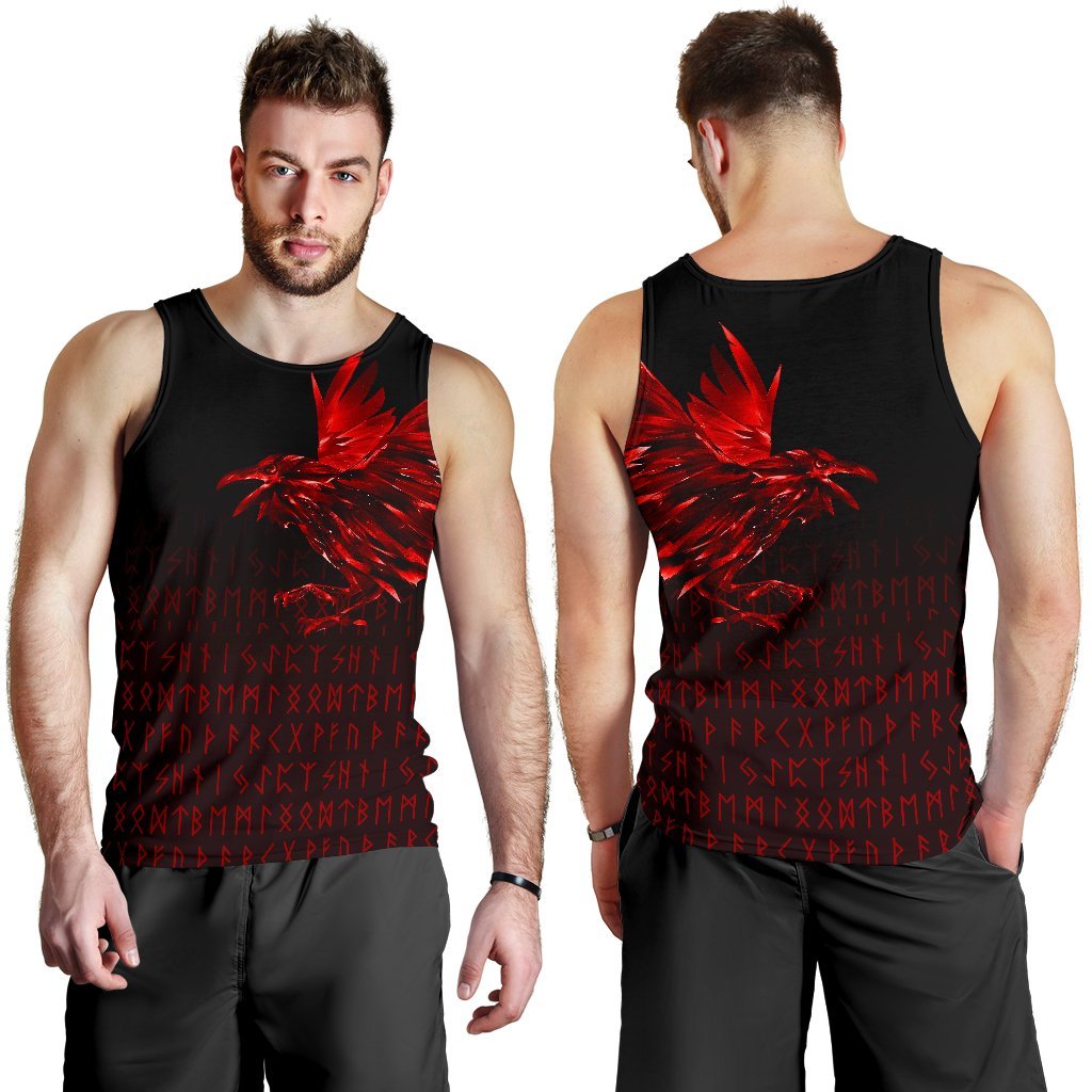 viking-mens-tank-top-the-raven-of-odin-rune-red