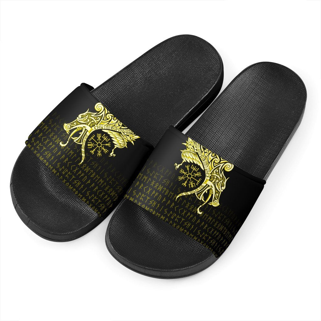 viking-slide-sandals-fenrir-raven-and-vegvisir-tattoo-yellow