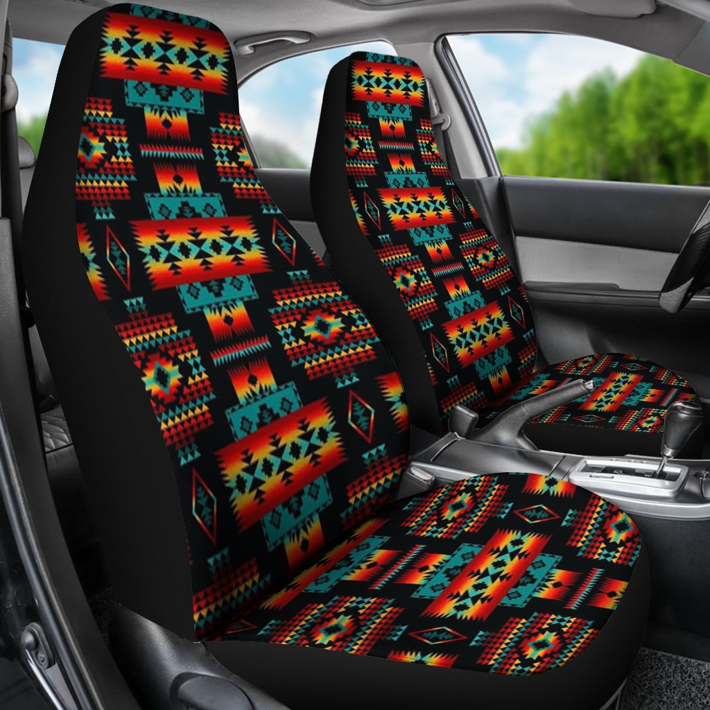 Black Navajo Pattern Native American Car Seat Covers LT10 - Wonder Print Shop