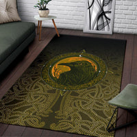 Viking Area Rug, Ethnic Odin Raven Gold RLT12 - Wonder Print Shop