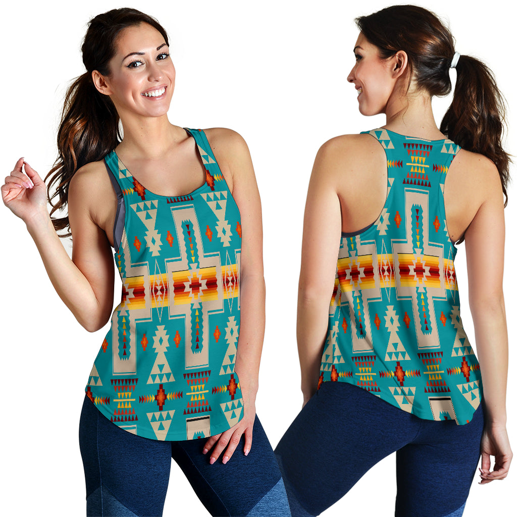 Turquoise Tribe Design Native American Women Racerback Tank LT10 - Wonder Print Shop