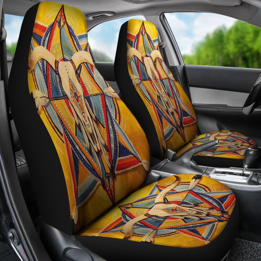 Bison Yellow Native American Car Seat Covers LT10 - Wonder Print Shop