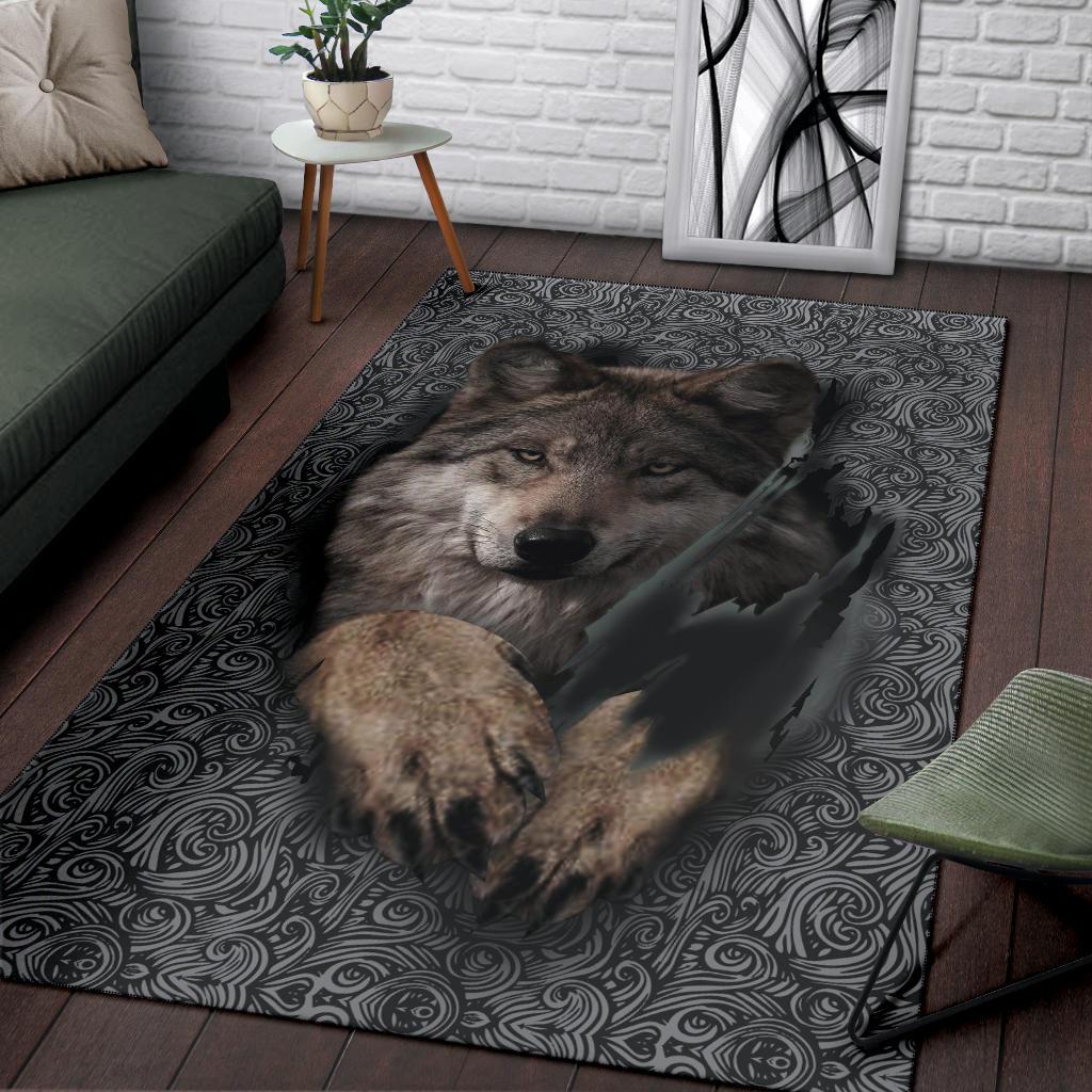 Wolf Escape Native American Area Rug LT10 - Wonder Print Shop