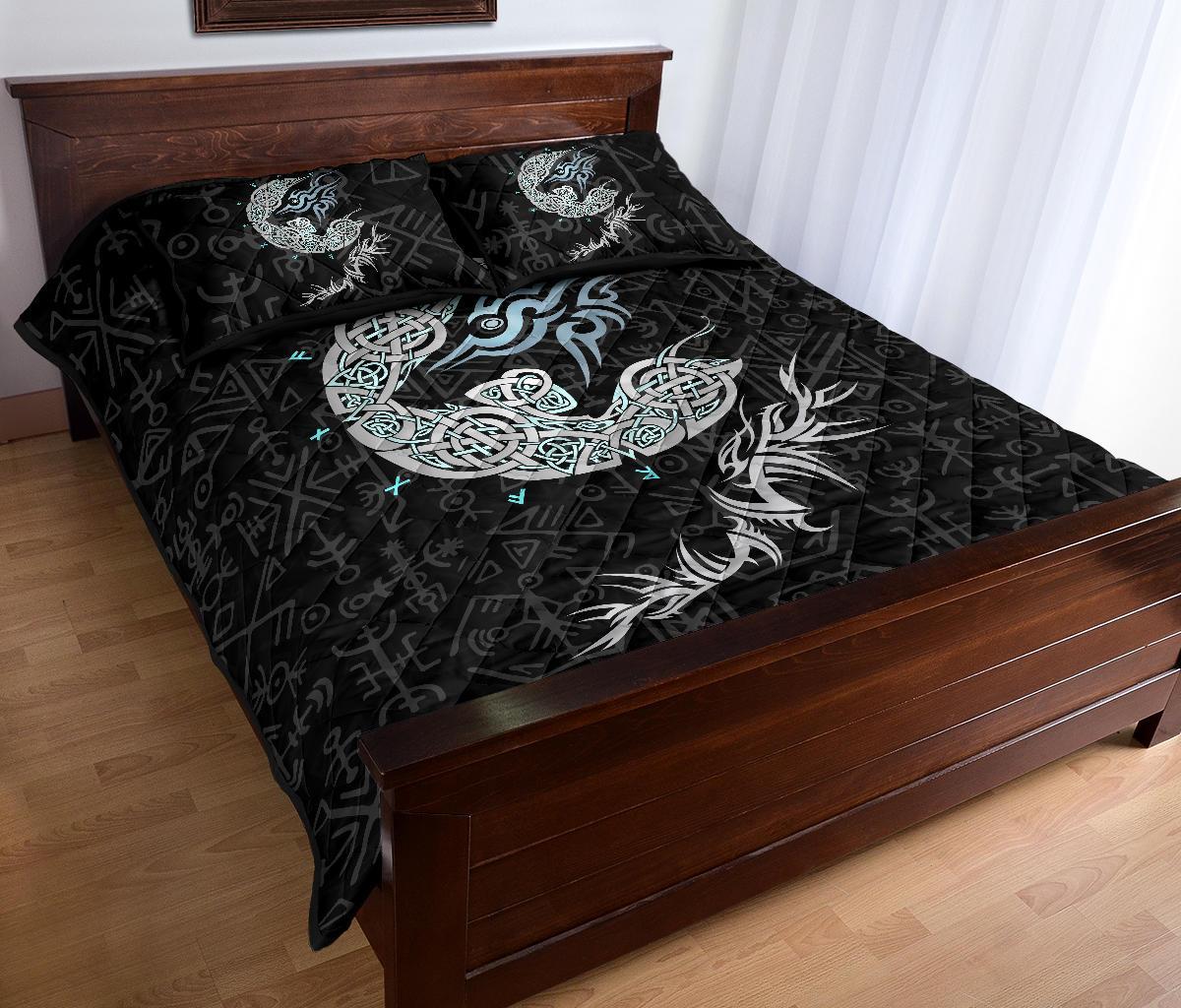 Viking Fenrir Wolf Quilt Bed Set RLT12 - Wonder Print Shop