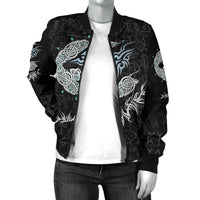 Viking Fenrir Wolf Women's Bomber Jacket RLT12 - Wonder Print Shop