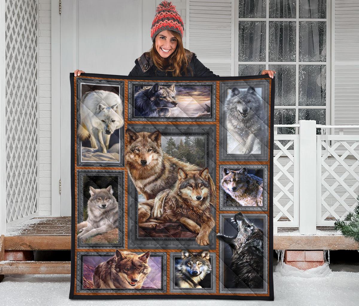 Wolf Art Native American Premium Quilt LT10 - Wonder Print Shop