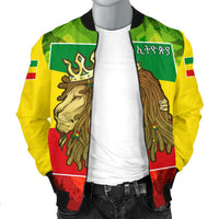 Ethiopia Bomber Jacket Rasta Lion King Flag Men - Wonder Print Shop