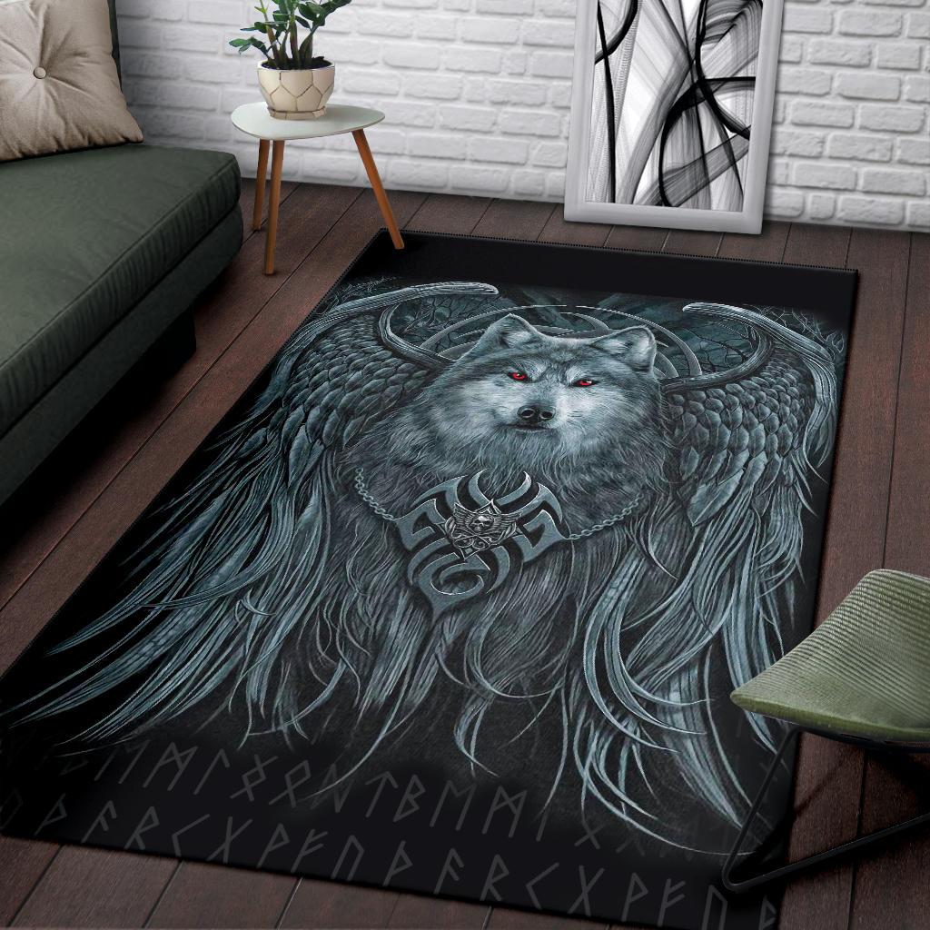 Viking Area Rug, Spiral Wolf Spirit RLT12 - Wonder Print Shop