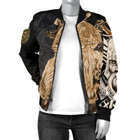 Viking Women's Bomber Jacket - Odin Raven Viking Gold RLT12 - Wonder Print Shop