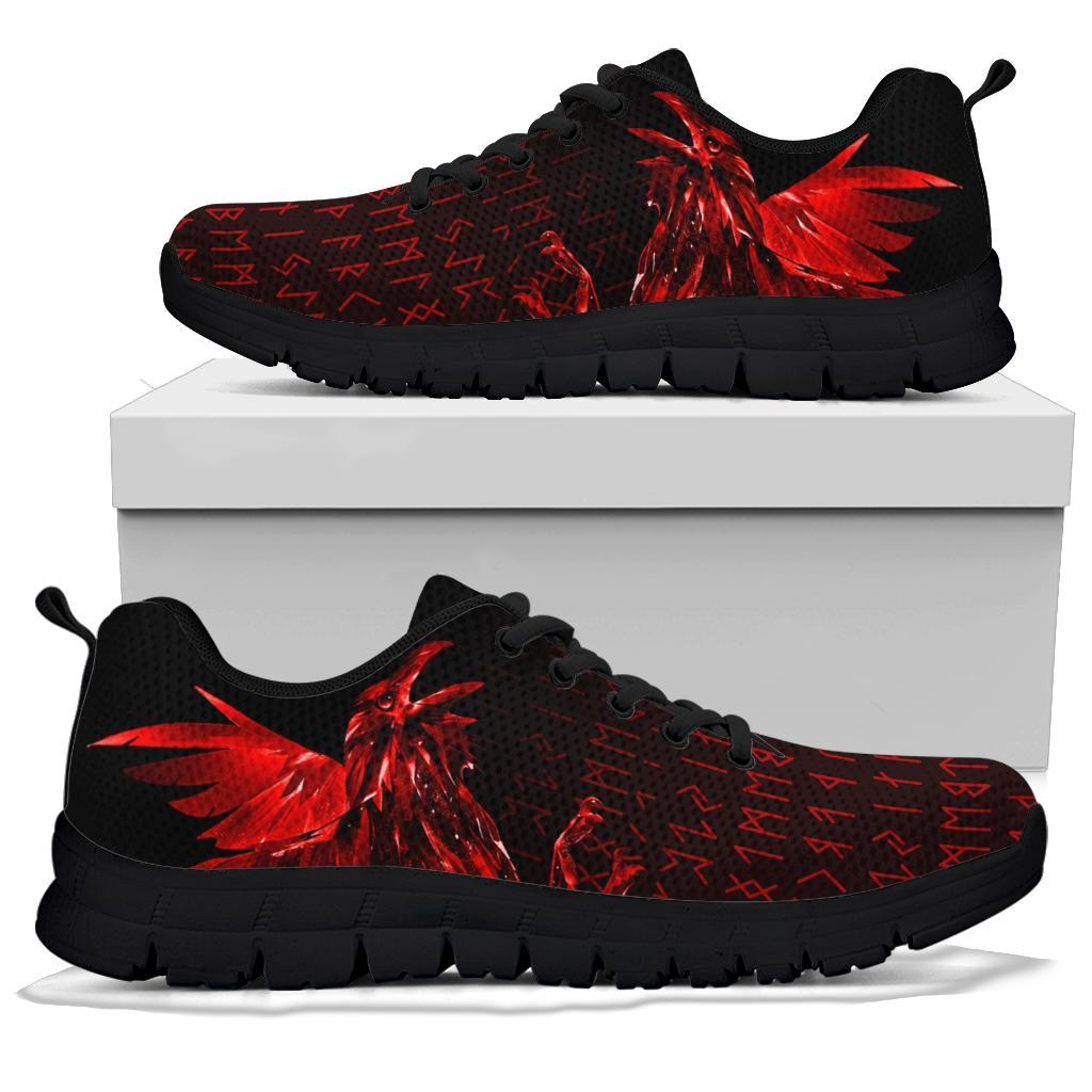 Viking Sneakers - The Raven Of Odin Rune, Red RLT12 - Wonder Print Shop