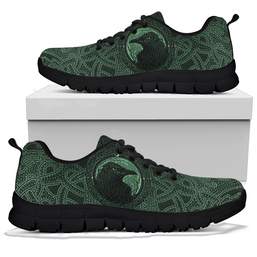 Viking Sneakers, Ethnic Odin Raven Green RLT12 - Wonder Print Shop