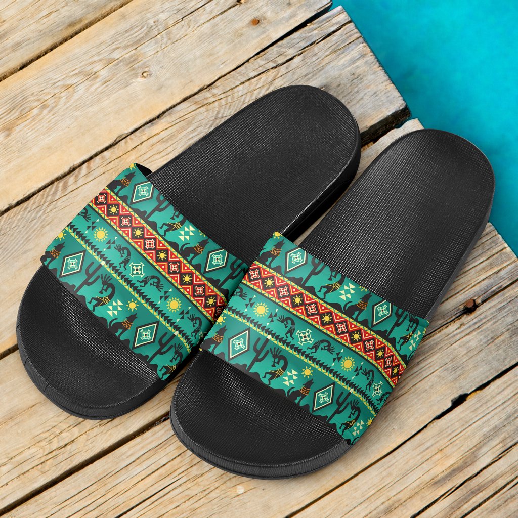 green-kokopelli-myth-native-american-slide-sandals