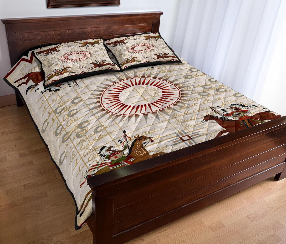 Horse running Pattern Native American Quilt Bed Set LT10 - Wonder Print Shop