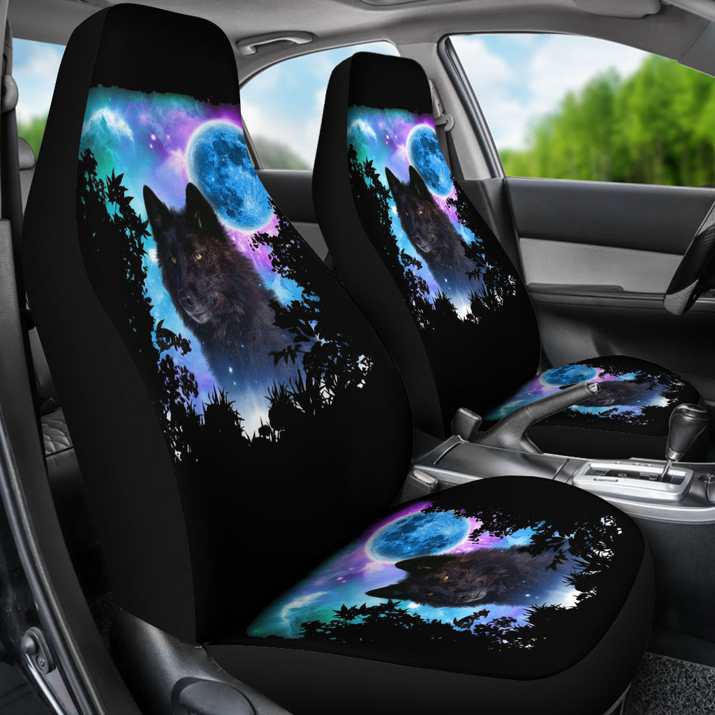 Wolf MidNight Forest Car Seat Covers LT10 - Wonder Print Shop