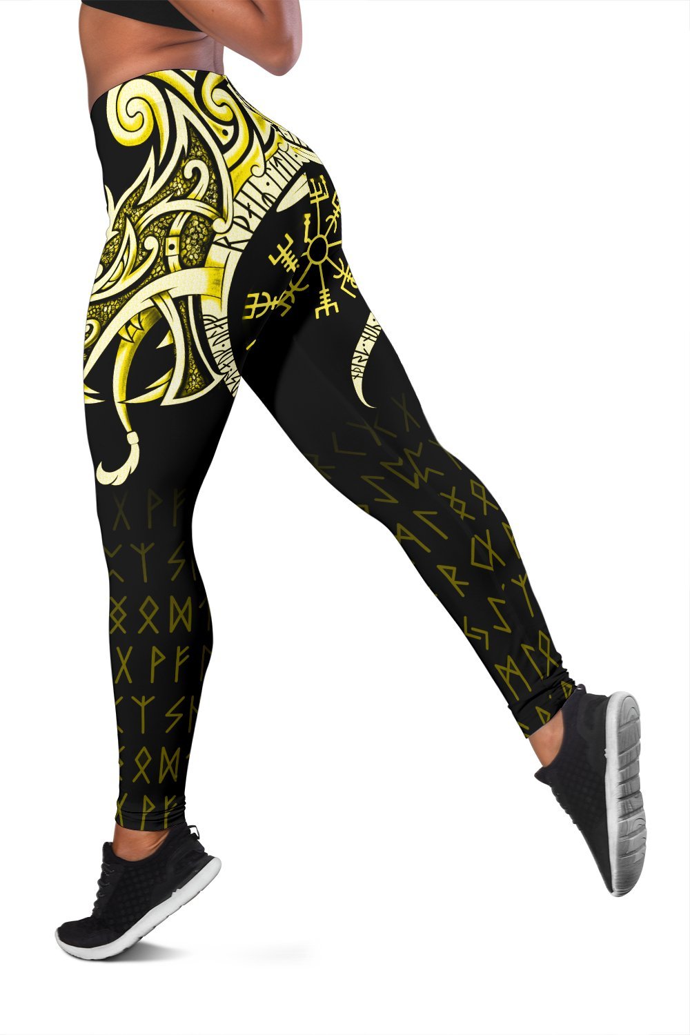 viking-leggings-fenrir-raven-and-vegvisir-tattoo-yellow