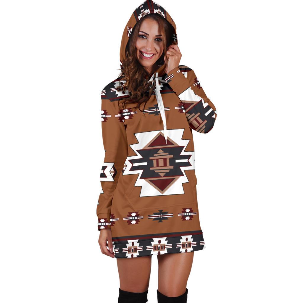 Native Temple Symbol Native American Hoodie Dress LT10 - Wonder Print Shop