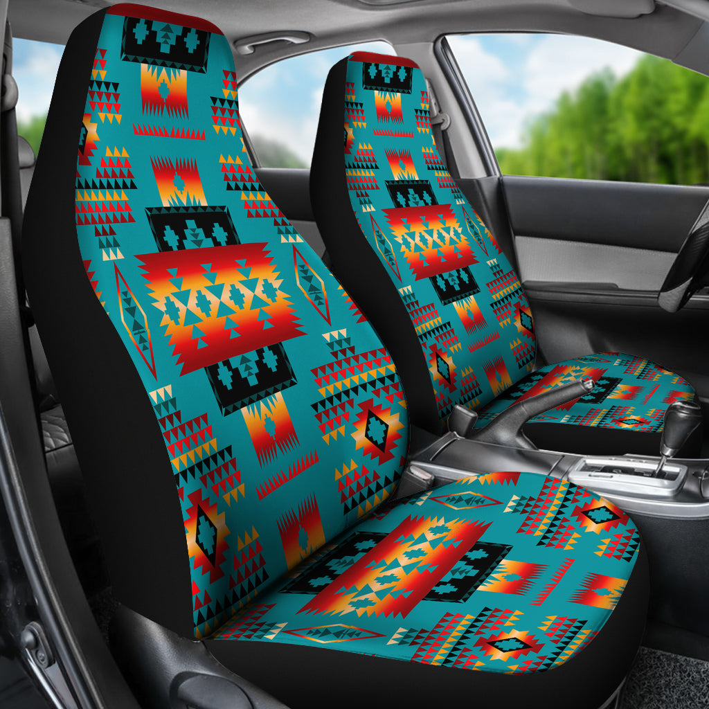Blue Native Tribes Pattern Native American Car Seat Covers LT10 - Wonder Print Shop