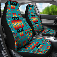 Blue Native Tribes Pattern Native American Car Seat Covers LT10 - Wonder Print Shop