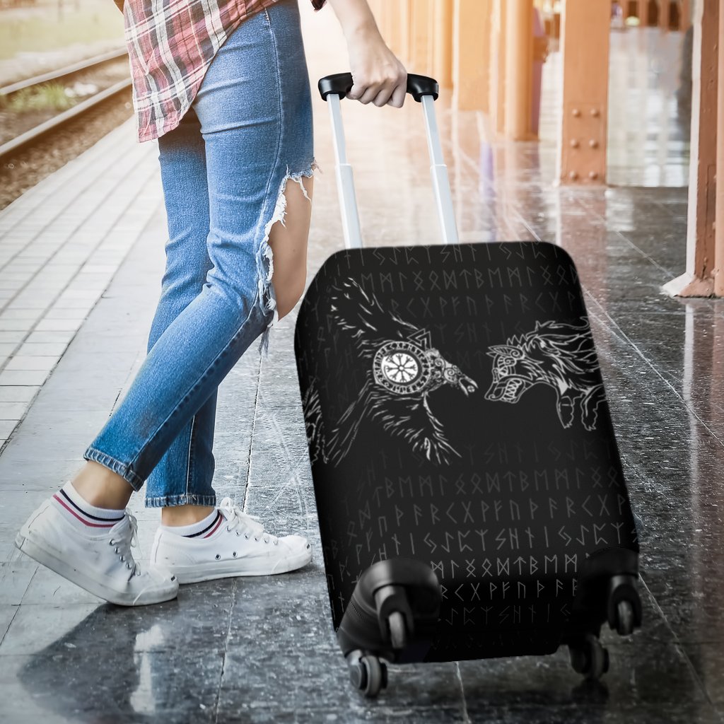 Viking Luggage Covers - Raven and Wolf Special Tattoo RLT12 - Wonder Print Shop