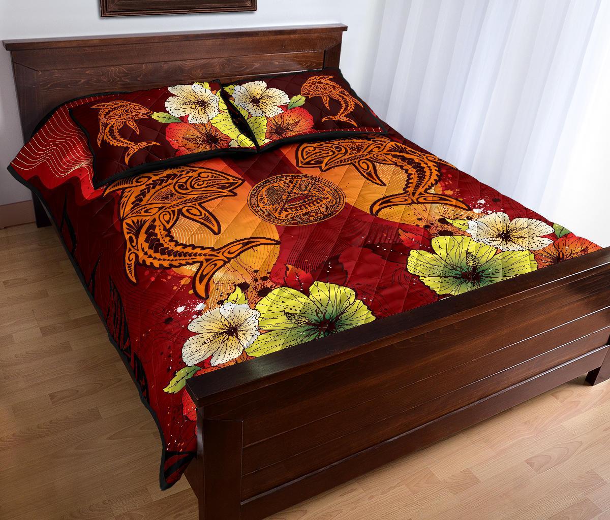 american-samoa-custom-personalised-quilt-bed-sets-tribal-tuna-fish