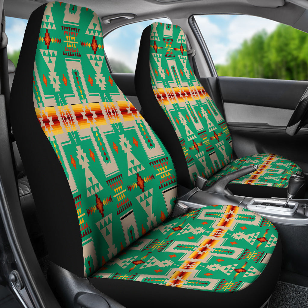 Light Green Tribe Design Native American Car Seat Covers LT10 - Wonder Print Shop