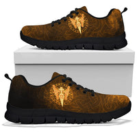 Viking Sneakers Gold Spear Of The God Odin - Gungnir and Two Gold Ravens RLT12 - Wonder Print Shop