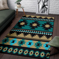 Green Ethnic Aztec Pattern Area Rug LT10 - Wonder Print Shop