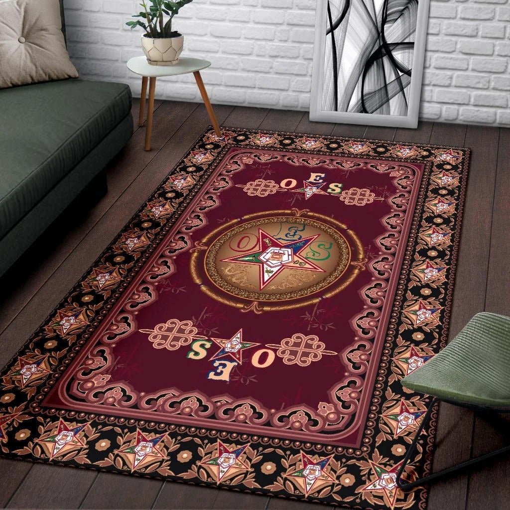 Wonder Print Shop Area Rug Shield Of Order Of Eastern Star OES LT10 - Wonder Print Shop