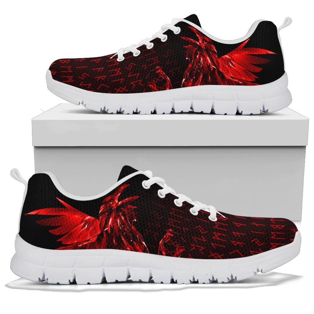 Viking Sneakers - The Raven Of Odin Rune, Red RLT12 - Wonder Print Shop