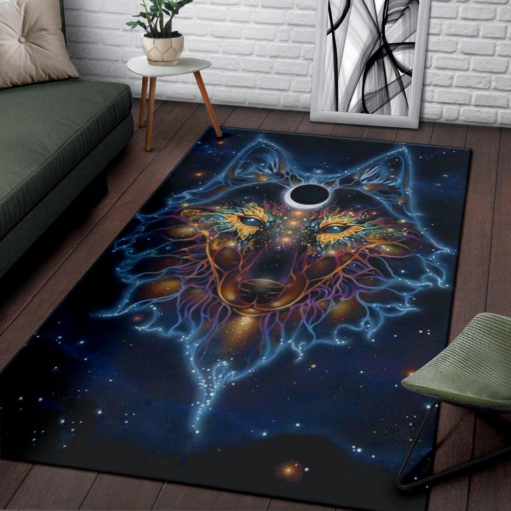 Wolf Galaxy Native American Design Area Rug LT10 - Wonder Print Shop