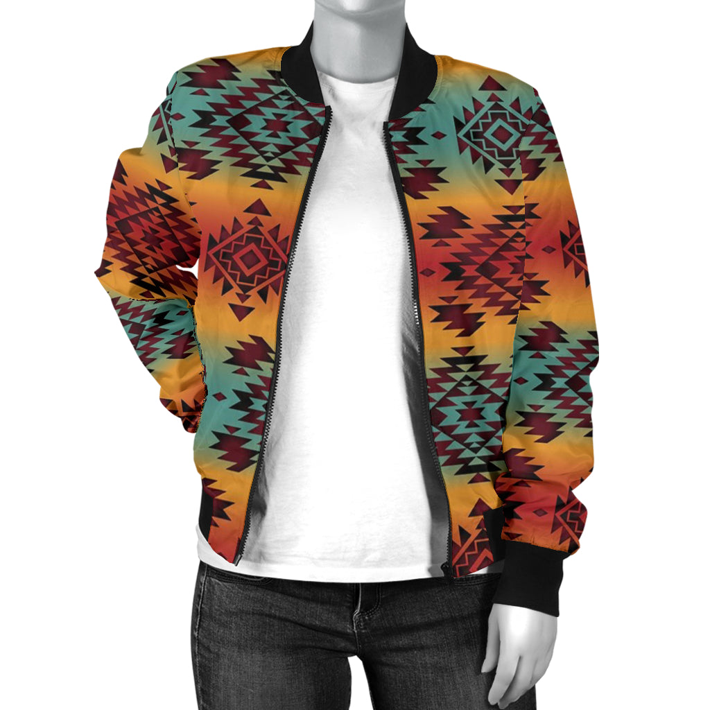 Blue Orange Women's Bomber Jacket LT10 - Wonder Print Shop