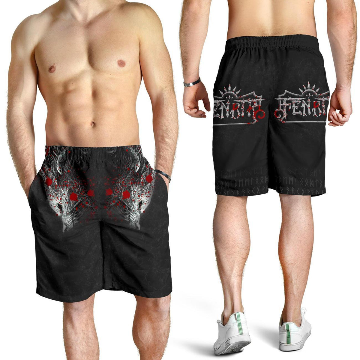 viking-all-over-print-mens-shorts-fenrir-blood