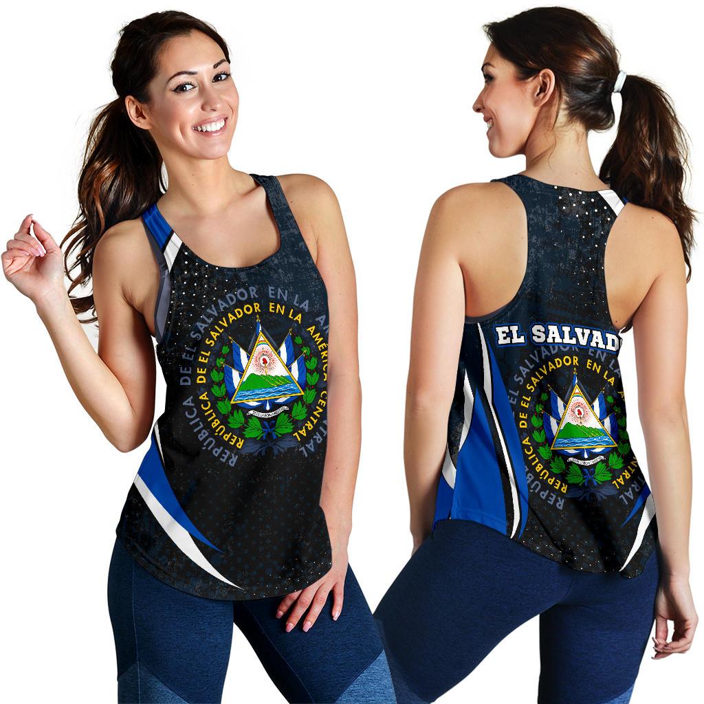 El Salvador Women's Racerback Tank - El Salvadorian Spirit - Wonder Print Shop