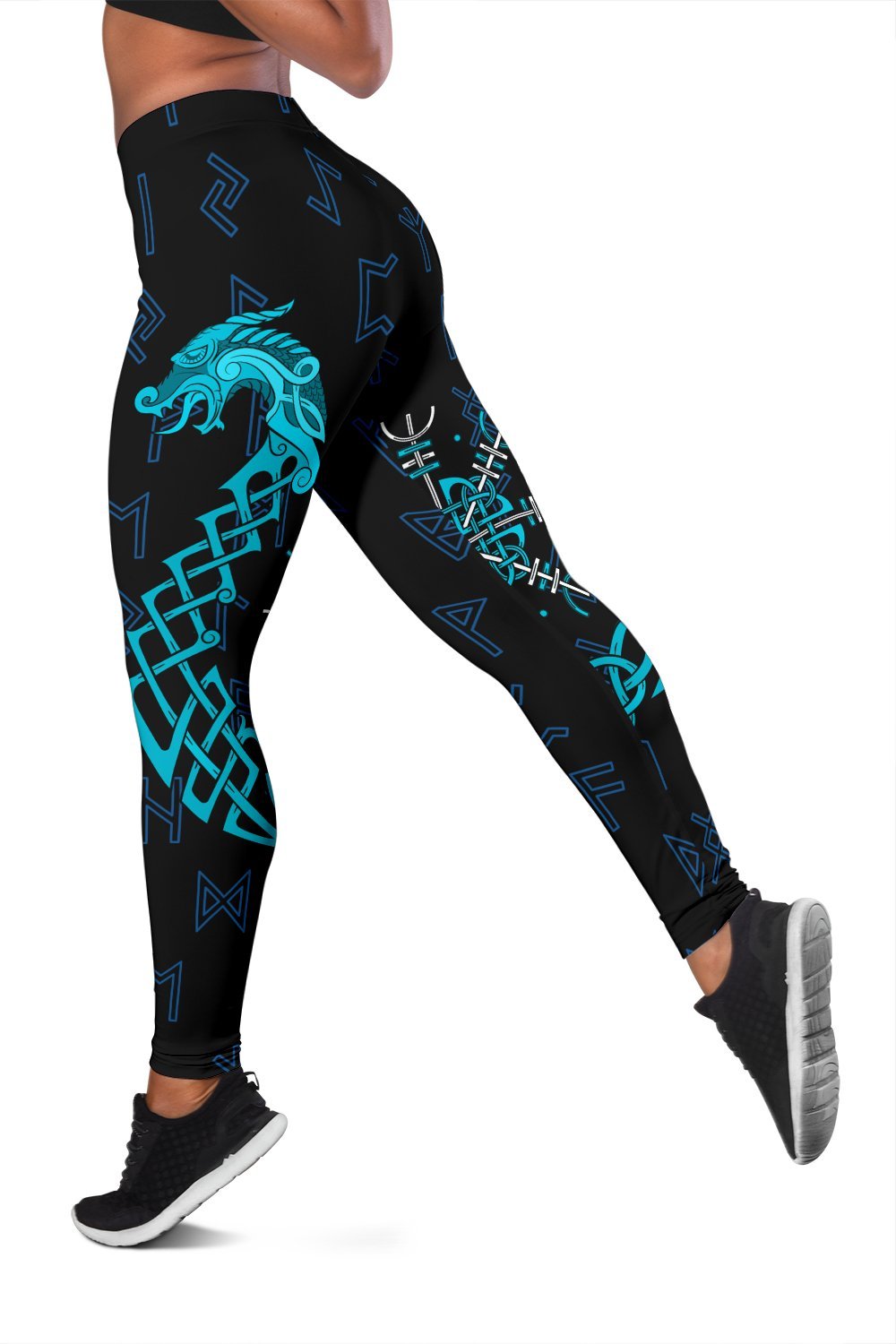 Viking Leggings, Aegishjalmur Helm Of Awe Blue Edition RLT12 - Wonder Print Shop