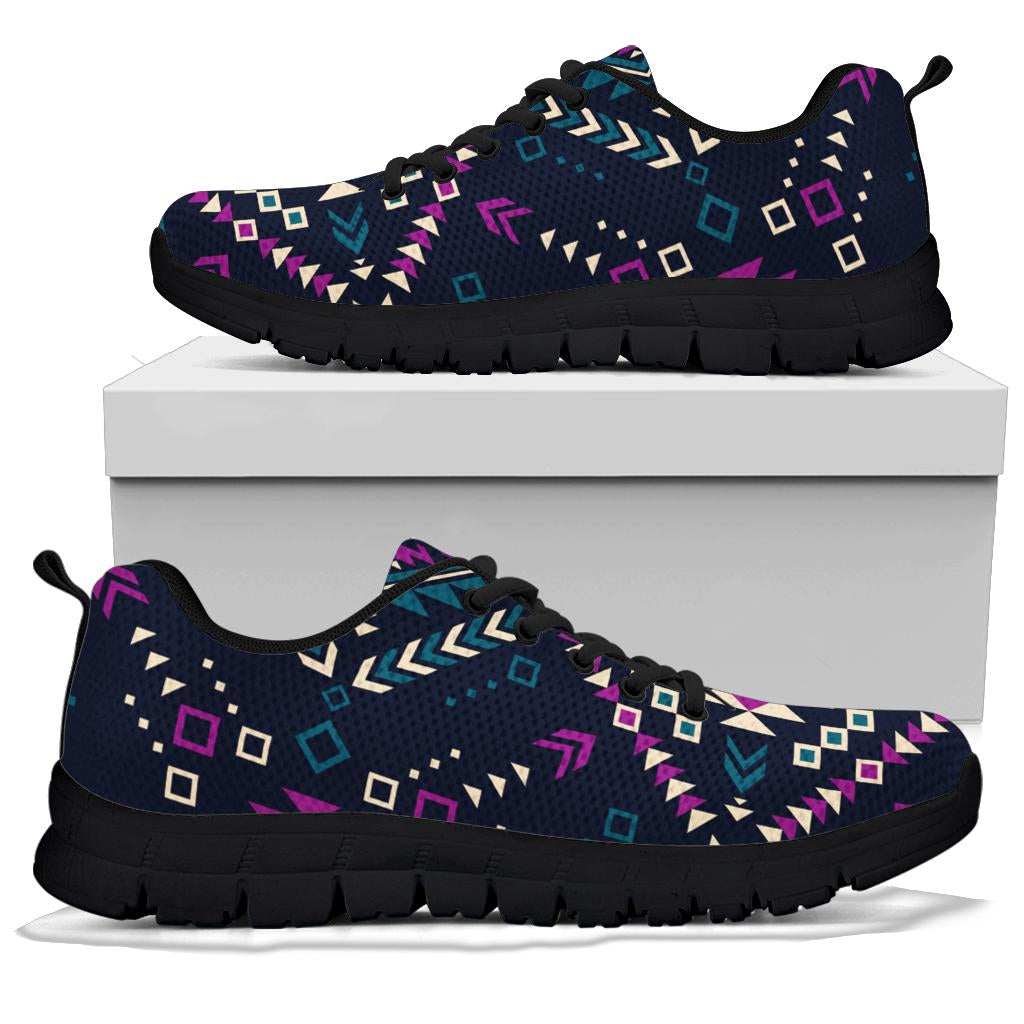 Native American Dark Color Pattern Sneakers LT10 - Wonder Print Shop