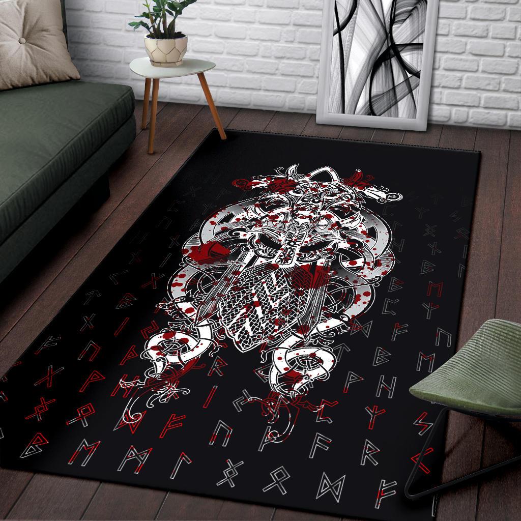 Viking Tyr Tattoo Blood Area Rug RLT12 - Wonder Print Shop