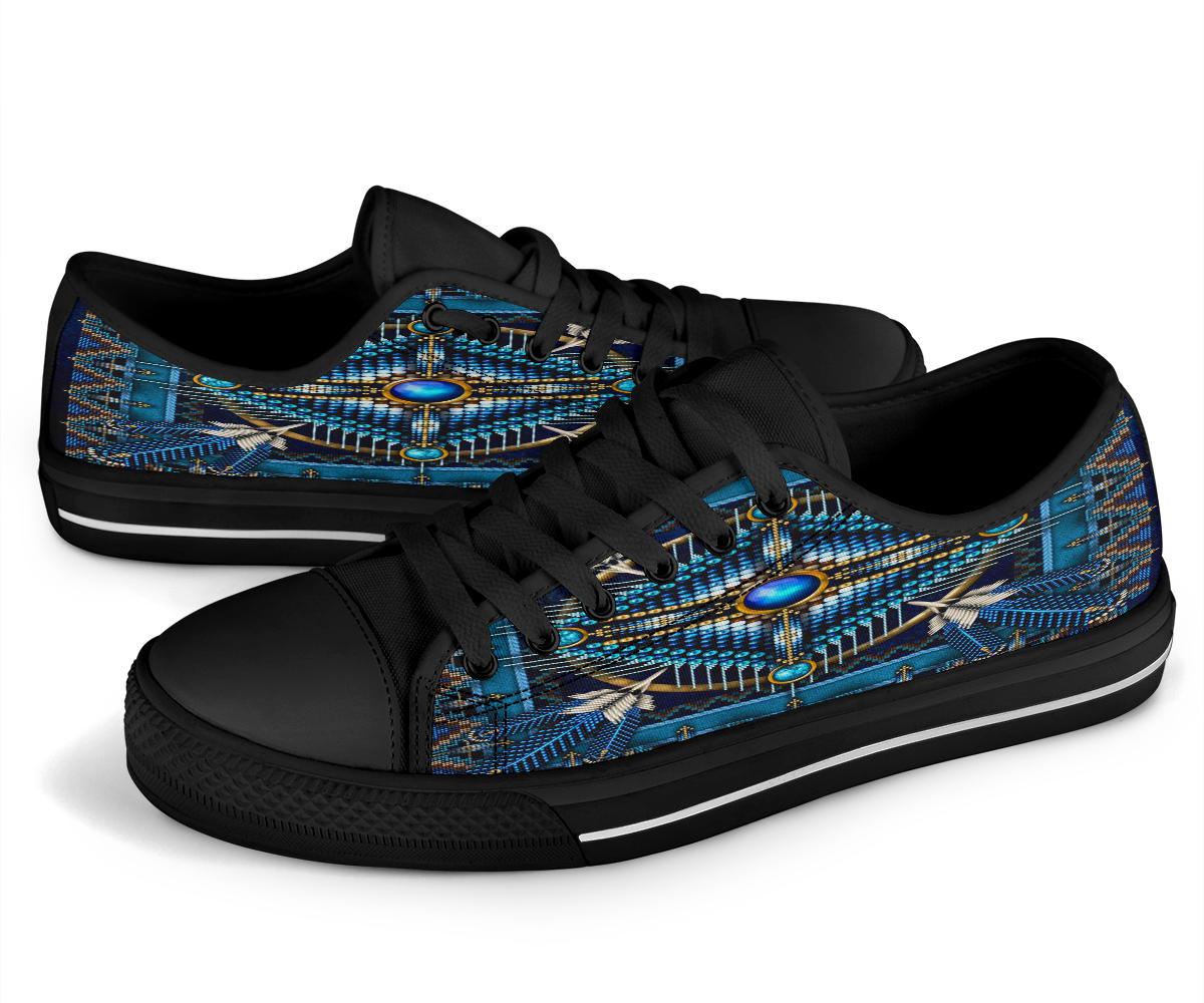 mandala-blue-native-american-design-womens-low-top-canvas-shoes