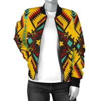 Abstract Geometric Ornament Women's Bomber Jacket LT10 - Wonder Print Shop