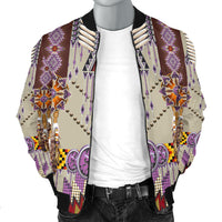 Purple Pattern Breastplate Men's Bomber Jacket LT10 - Wonder Print Shop