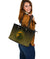 Viking Large Leather Tote Bag, Ethnic Odin Raven Gold RLT12 - Wonder Print Shop