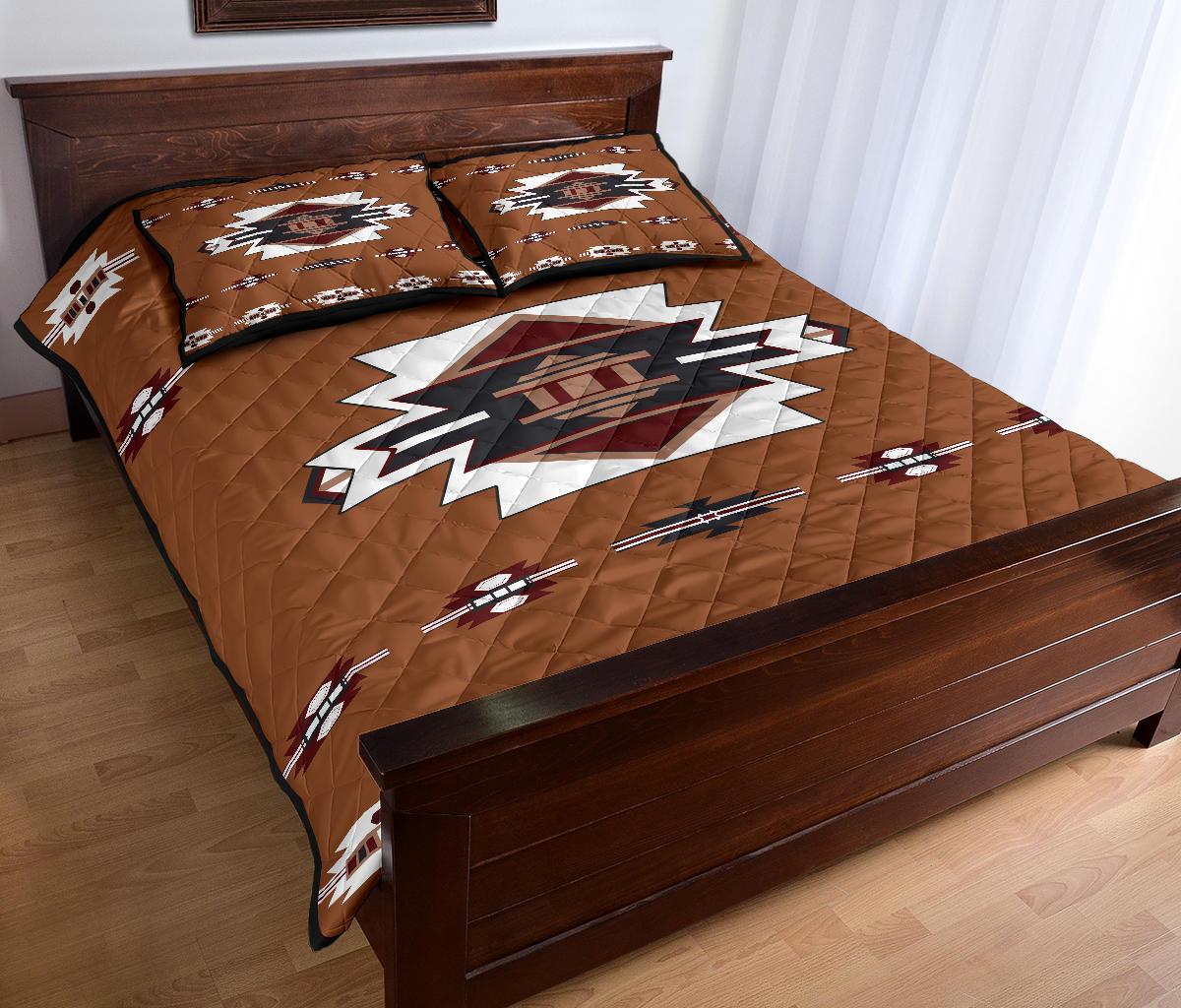 Brown Pattern Native American Quilt Bed Set LT10 - Wonder Print Shop